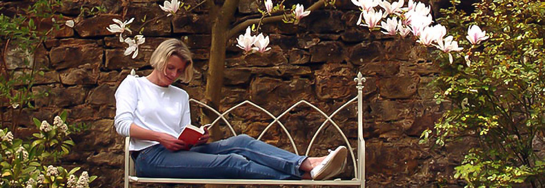 Photograph of Wendy in her garden